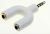 HEADSET ADAPTER 3,5MM-JACK-MACHO-4PINES/2X 3,5MM-JACK-HEMBRA-3PINES, BLANCO